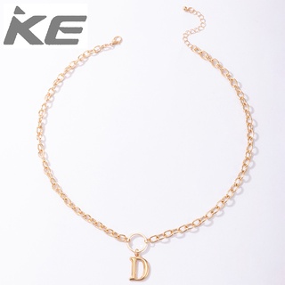 Simple Jewelry Letter D Alloy Single Necklace Geometric Chain Necklace for girls for women lo