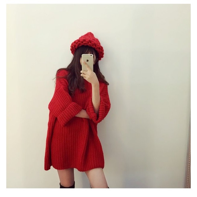 พร้อมส่ง-เสื้อ-korean-autumn-sweater-sweater-dress