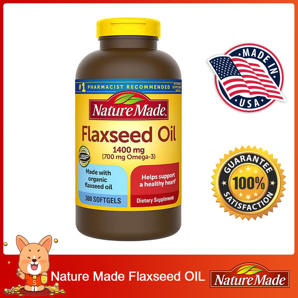 (Exp.10/2024)Nature Made Flaxseed Oil 1400 mg 300 Softgels Shopee