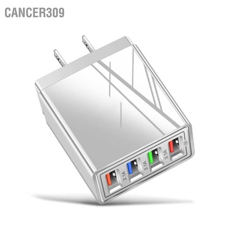 Cancer309 USB Wall Charger 4 Port 3.1A Fast Charging Plug Adapter with LED Light for Cellphones Tablets US
