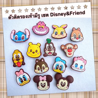 ภาพขนาดย่อของสินค้าJBCT  ตัวติดรองเท้ามีรู Set Disney &Friend   ใส่ได้กับรองเท้ารุ่นรูใหญ่ปกติ-หัวโต หรือรุ่นรูเล็กcrocs LiteRide