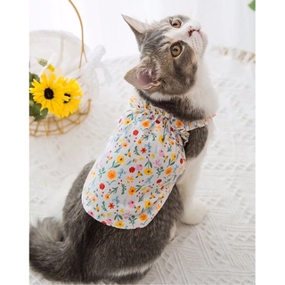 เสื้อแมว เสื้อหมา ลายดอกไม้ (พร้อมส่งในไทย)