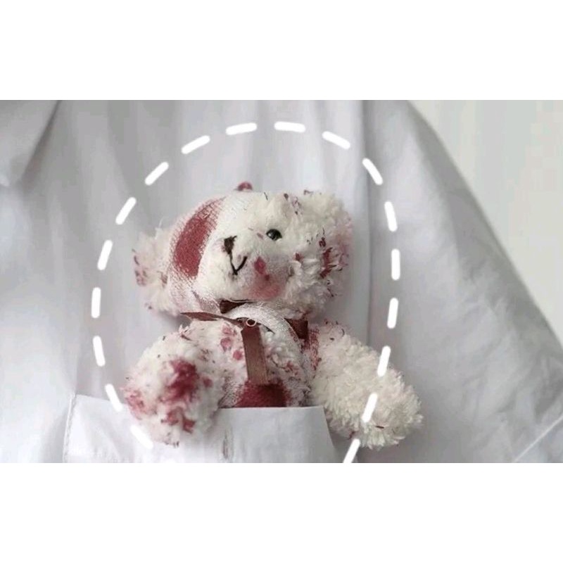 พกจ-ตุ๊กตา-ตุ๊กตาโกธิค-หมีโหด-ตุ๊กตาหมี-น่ารัก-พวงกุญแจเลือดสาด-13cm-ขนาดพอดีน่ากอด-ไม่เหมือนใคร-ของขวัญ-พวงกุญแจหมี-ถูก