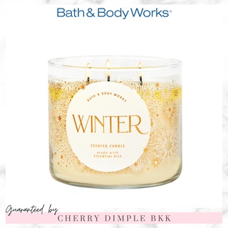 🍒ของแท้·ส่งไว·ถูก🍒BATH AND BODY WORKS เทียนหอม "Winter" 3-wicks CANDLE ขนาดใหญ่ 3 หัวจุด