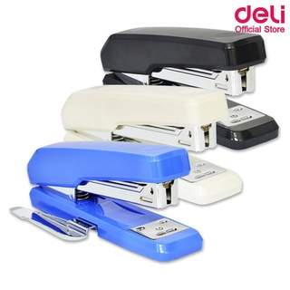 เครื่องเย็บกระดาษ Deli 0326 Half Strip Stapler เย็บกระดาษได้ 25 แผ่น มีที่ถอนลวดในตัว (1 ชิ้น) แม็กเย็บ