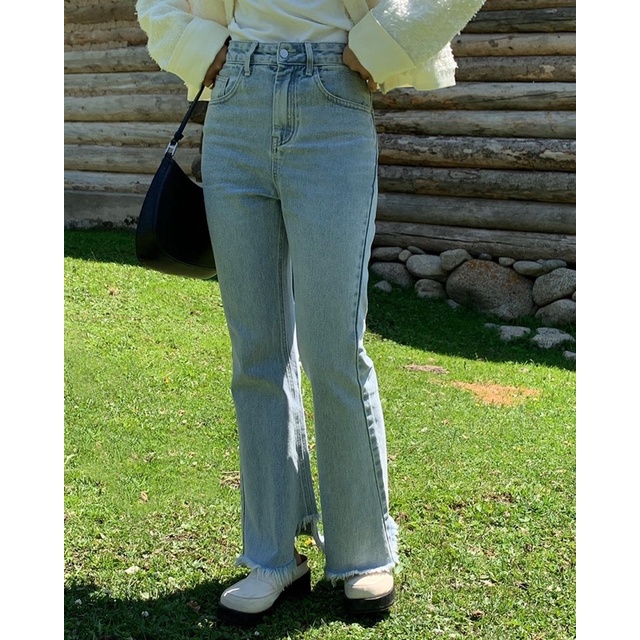 cpjgirlxx-eeyore-flared-jeans-sml-9-9-กางเกงยีนส์เอวสูง-ขาบาน-เกาหลี