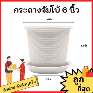 สินค้า กระถางต้นไม้ กระถาง กระถางต้นไม้พลาสติก กระถางจัมโบ้ กระถางมินิมอล ขนาด  6 8 10 12 15 นิ้ว (สีขาว)