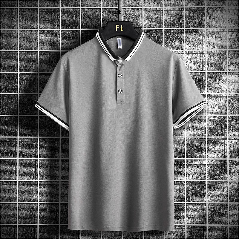 เสื้อโปโลลําลอง-คอปก-ทรงหลวม-สีพื้น-เข้ากับทุกการแต่งกาย-แฟชั่นฤดูร้อน-สําหรับผู้ชาย