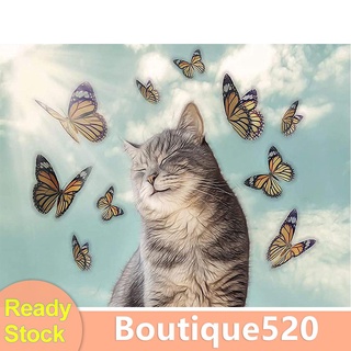 ♚บู♚ชุดปักครอสสติตช์ 14CT ลายดอกทานตะวัน แมว DIY สําหรับตกแต่งบ้าน [boutique520.my]