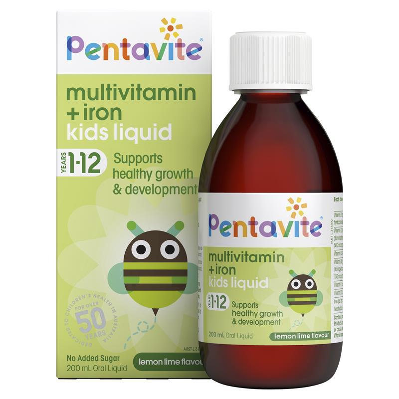 ภาพหน้าปกสินค้าPentaVite Oral Liquid Multivitamins with Iron 200mL วิตามินรวมสูตรเข้มข้น สำหรับเด็ก จากร้าน eucerinthiiland บน Shopee