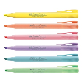 ปากกาเน้นข้อความ  สลิมไฮไลท์เตอร์ สีพาสเทล Faber Castell Textliner 38 6 สี