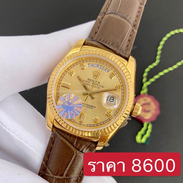 พรี-ราคา10500-rolex-day-date-36mm-นาฬิกาผู้ชาย-เงิน-นาฬิกาข้อมือนาฬิกาผู้หญิง