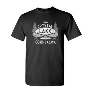 เสื้อยืดผ้าฝ้ายพิมพ์ลายขายดี เสื้อยืด ผ้าฝ้าย พิมพ์ลาย Camp Crystal Lake Horror Jason Hockey สําหรับผู้ชาย และผู้หญิง