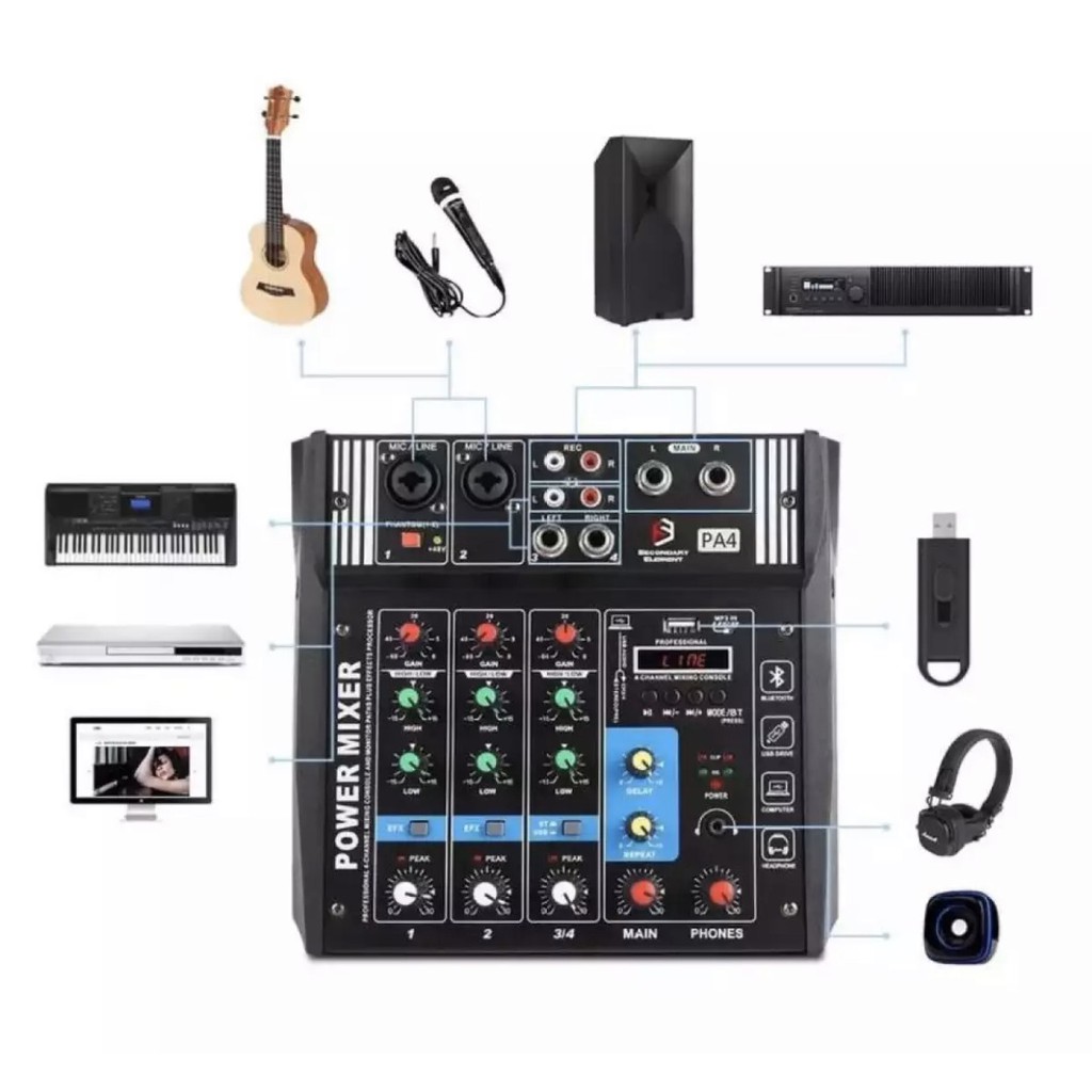 power-mixer-รุ่น-pa-4-มิกเซอร์-mini-4-ch-ขยายเสียง200วัตต์-bluetooth-usb