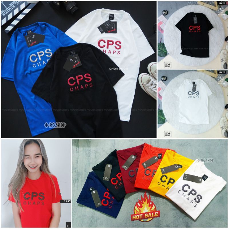 ภาพหน้าปกสินค้าCPS-CHAPS ~ เสื้อยืดซีพีเอส-แช้ป งานปักนูน Cotton100% (CPS,ปักนูน)