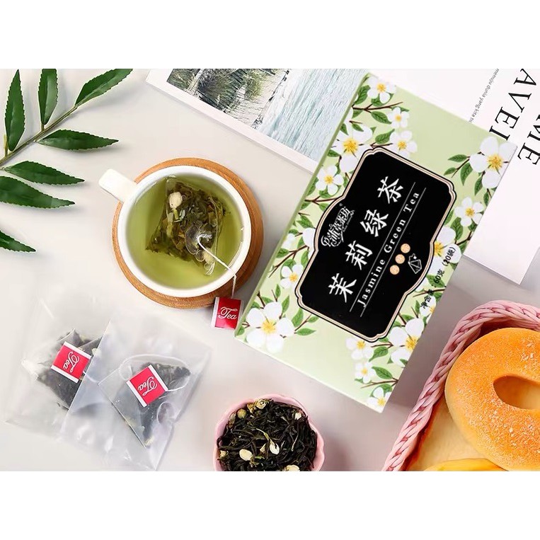 เครื่องดื่ม-ชา-ชาเขียวมะลิ-ชงดื่ม-60g-jasmine-green-tea