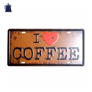 ป้ายสังกะสี I love coffee (15.5 x 31 cm)