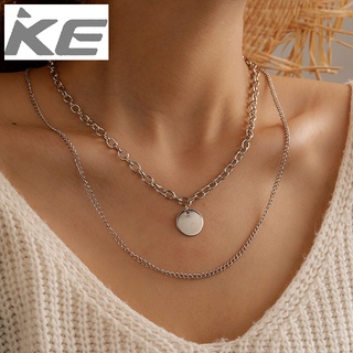disc necklace female summer handmade chain pendant double clavicle chain jewelry for girls for