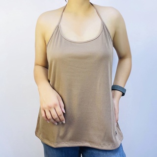 (ผ้าร่อง / ผูกคอ XXL)  แบรนด์CHOTYSHOP สินค้าผลิตในไทย  เสื้อสายเดี่ยวผ้าร่อง สาวอวบคนอ้วนใส่ได้ QBAX.G