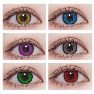 Uyaai คอนแทคเลนส์ สีแดง สีฟ้า สีเหลือง สีม่วง สีเทา สีเขียว สําหรับคอสเพลย์ 2 ชิ้น