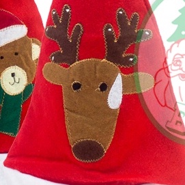 หมวกซานต้าปักลาย-ขนาด-11-17-นิ้ว-6802-01-ของประดับ-ของตกแต่งเทศกาลคริสต์มาส