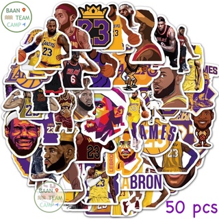 สติ๊กเกอร์ LeBron James 179 เลอบรอน เจมส์ 50ชิ้น NBA La Lakers บาสเกตบอล ลูก บาส เลเกอร์ เอ็นบีเอ บาสเก็ตบอล Basketbal