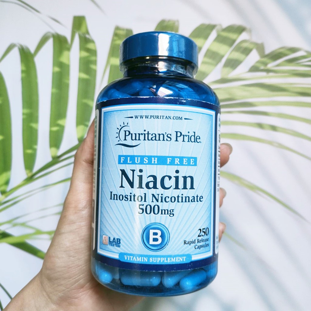 ไนอะซิน วิตามินบี 3 Flush Free Niacin+ Inositol Nicotinate 500 mg 250 ...