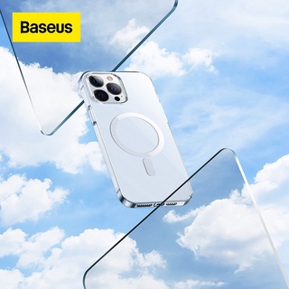 Baseus เคสโทรศัพท์มือถือ แบบบาง แม่เหล็ก สําหรับ iPhone 12 13 Pro Max 1 มม. 12 13 series 6.1-6.7 นิ้ว with Glass Film