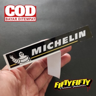 สติกเกอร์ พิมพ์ลาย Michelin แบบเคลือบเงา สําหรับติดตกแต่งหมวกกันน็อค รถจักรยานยนต์ รถยนต์