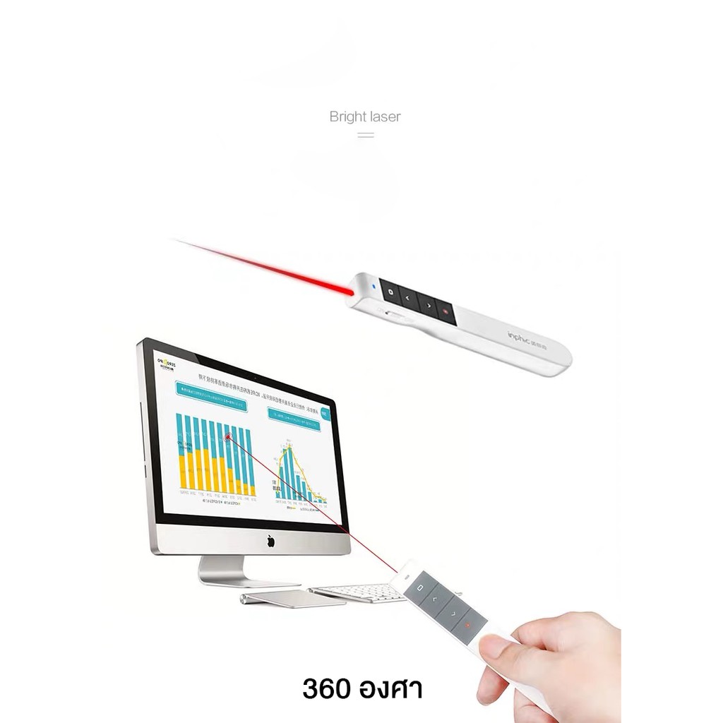 ประกันศูนย์-inphic-pl1-type-c-wireless-presenter-laser-pointer-มีแบตในตัว-รีโมทพรีเซนต์ไร้สายพร้อมเลเซอร์-2-4-ghz