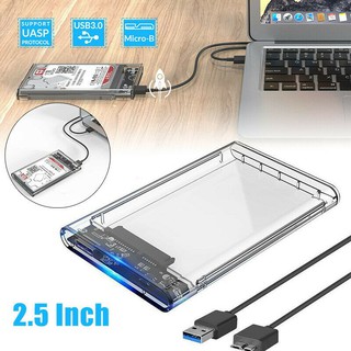 2.5-Inch SATA 3.0 to USB 3.0 Hard Drive Disk Box HDD External Enclosure SATA HDD and SSD -Transparent แบบใส