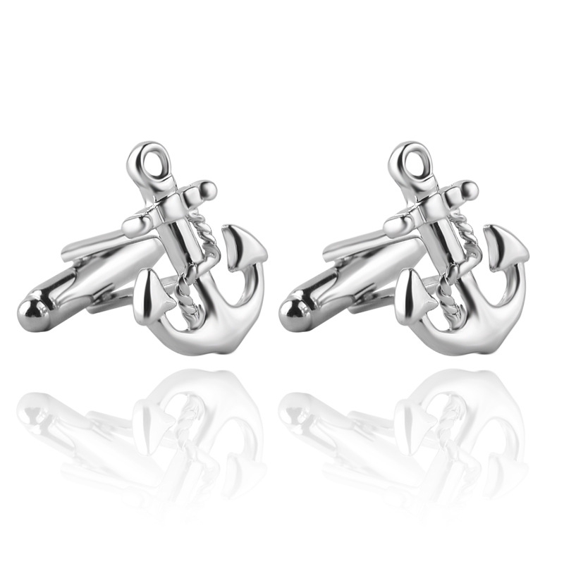 ภาพหน้าปกสินค้าMovie Accessories Boat Anchor French Cufflinks New Cufflinks Cross-border E-commerce Sources Wedding Party Gift