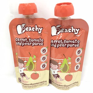 (1แถม1)Peachy อาหารเสริมพีชชี สำหรับ 6 เดือนขึ้นไป รส แคทรอท+มะเขือเทศ+แพร์บด