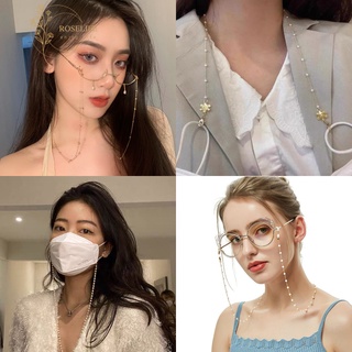 ภาพหน้าปกสินค้าRoselife Ins Trendy Pearl Anti-lost Glasses Chain Eyewear Strap Holder Mask Lanyard for Women ที่เกี่ยวข้อง