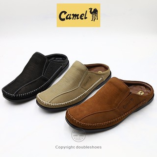 ราคาCamel รองเท้าคัทชูเปิดส้น หนังแท้ หนังลายช้าง พื้นนุ่ม เย็บพื้น รุ่น CM108 ไซส์ 40-45