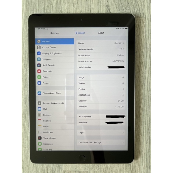 Apple iPad Air 1 WiFi 64 GB สภาพดีมาก + เคสแท้ + กล่องและคู่มือครบ ...