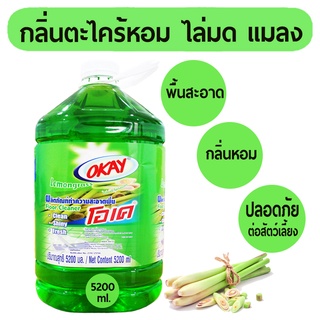 [ลด15%] OKAY น้ำยาทำความสะอาดพื้น 5200 มล โอเค กลิ่นตะไคร้ ไล่มด ไล่แมลง  (FCG5200)