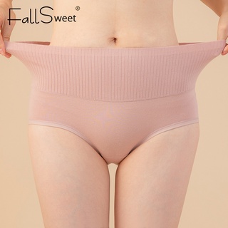 Fallsweet กางเกงชั้นใน ผ้าฝ้าย เอวสูง กระชับสัดส่วน พลัสไซซ์ สําหรับผู้หญิง