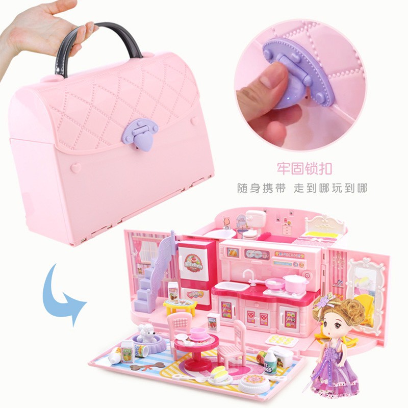 ภาพสินค้าของเล่น บ้านตุ๊กตา Hand Bag Fashion พับได้ TBE855-1 จากร้าน gogobabysrinakarin บน Shopee ภาพที่ 2