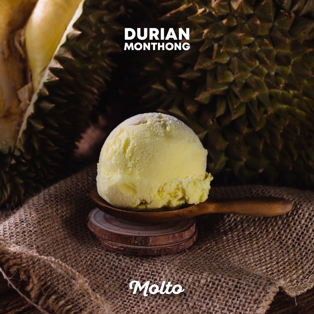 ภาพหน้าปกสินค้าDurian Monthong (ไอศกรีม ทุเรียนหมอนทอง 1 ถ้วย 16 oz.) - Molto Premium Gelato