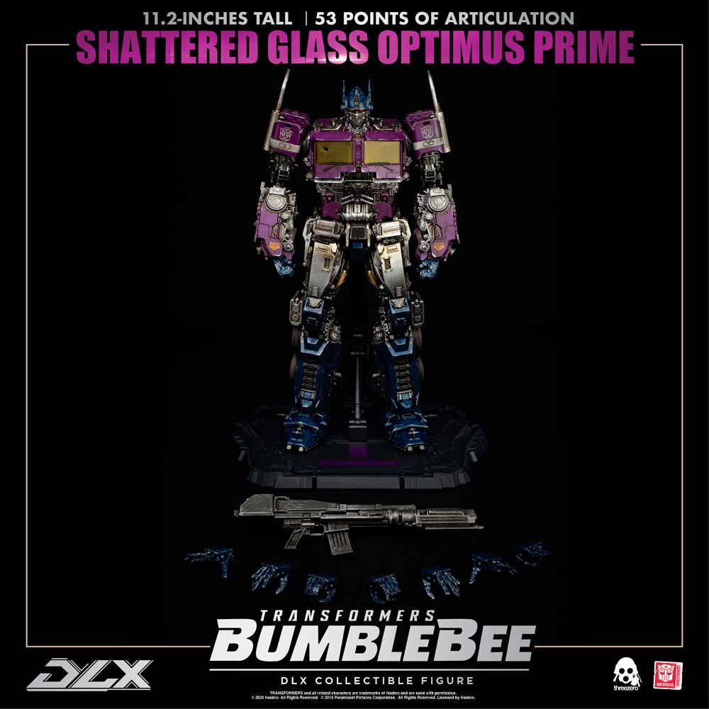 shattered-glass-optimus-prime-collectible-figure-by-threezero-dlx-collectible-figure-series-transformers-bumblebee