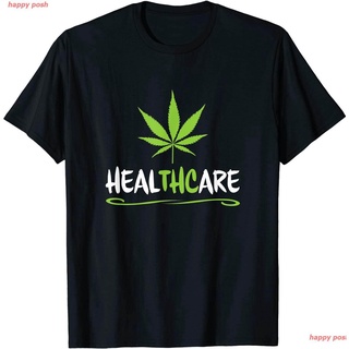 กัญชา เสื้อยืดกัญชา เสื้อยืดผู้ เสื้อยืดผูหญิง HEALTHCARE - THC Pot Leaf Support Medical Marijuana Weed - T-Shirt