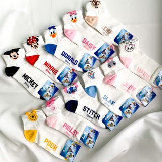 สินค้า disney sock set 6 🥣 ถุงเท้าข้อสั้นนำเข้าจากเกาหลี ลายการ์ตูน ลิขสิทธิ์แท้ 100%