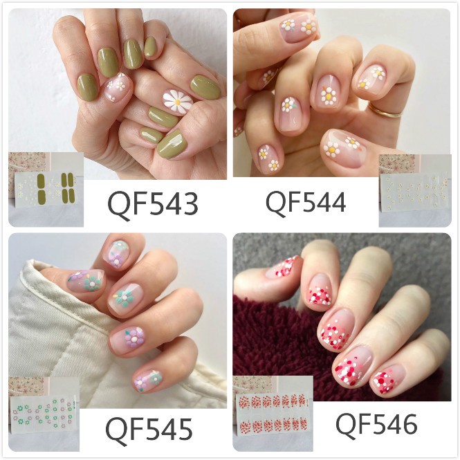 สติ๊กเกอร์ติดเล็บแบบใหม่-nail-sticker-ลายหวานน่ารักมาก-ขายส่งราคาถูก-qf539-qf558