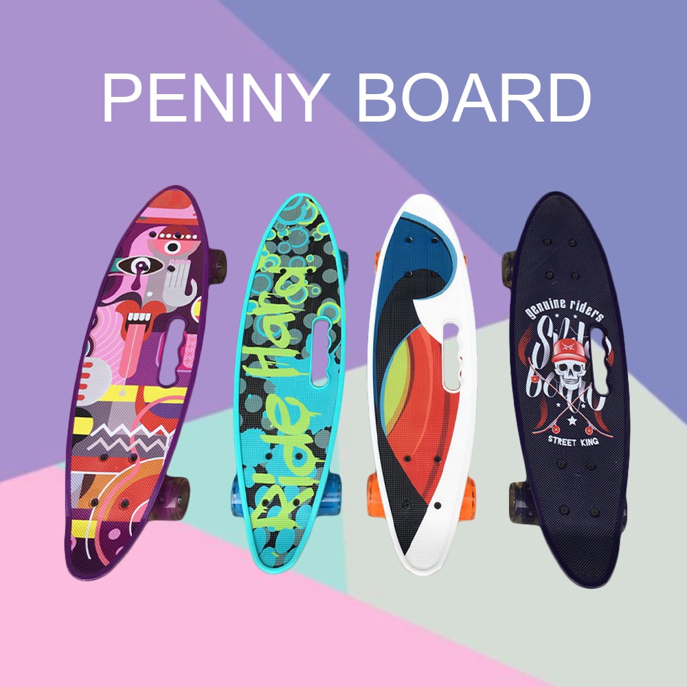 ภาพหน้าปกสินค้าสเก็ตบอร์ด skateboard ล้อมีไฟ LED ไม่ต้องชาร์จ ถ่านไม่มีวันหมด / PENNY BOARD (ออเดอร์ละไม่เกิน8ชิ้น)/C002