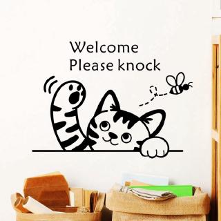 【Zooyoo】สติ๊กเกอร์ติดผนัง Cats welcome to wall stickers room decoration stickers