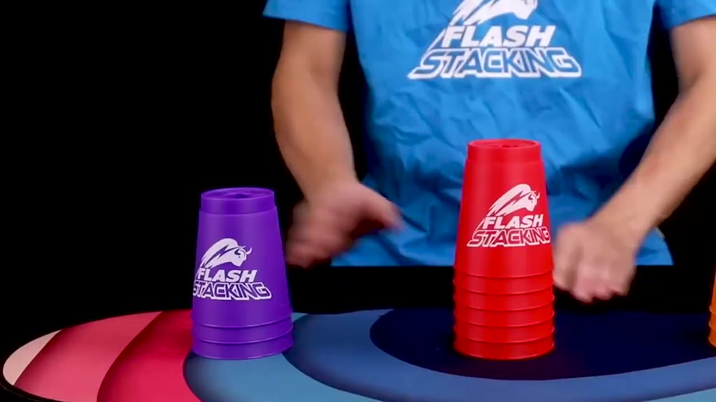 แก้วสแต็ก QY FLASH STACKING CUP 5 สี Cup ในกล่องพลาสติก ขนาดมาตรฐาน ...