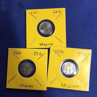 Special Lot No.60400 ปี1970-1971 เบลเยี่ยม 25 CENTIMES เหรียญสะสม เหรียญต่างประเทศ เหรียญเก่า หายาก ราคาถูก