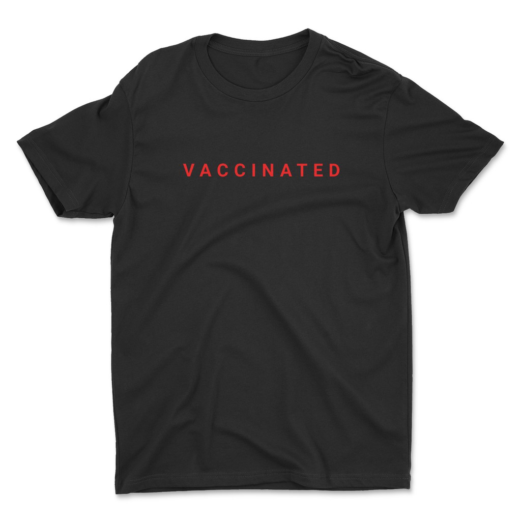 aideer-เสื้อยืดพิมพ์ลาย-vaccinated-ฉีดวัคซีนแล้ว-มี-2-ลวดลาย-มีเสื้อสีดำและสีขาว