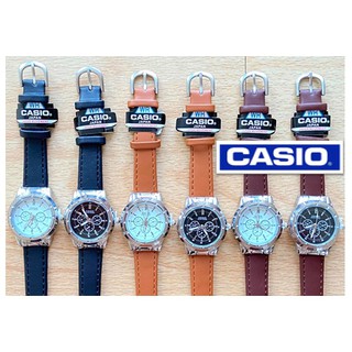 สินค้า CASlO💖ฟรีกล่อง นาฬิกาข้อมือผู้ชายและผู้หญิง นาฬิกาcasioฺ นาฬิกาผู้ชาย นาฬิกาคาสิโอ้ผู้ชาย สายหนัง น้ำตาล ระบบเข็ม RC611